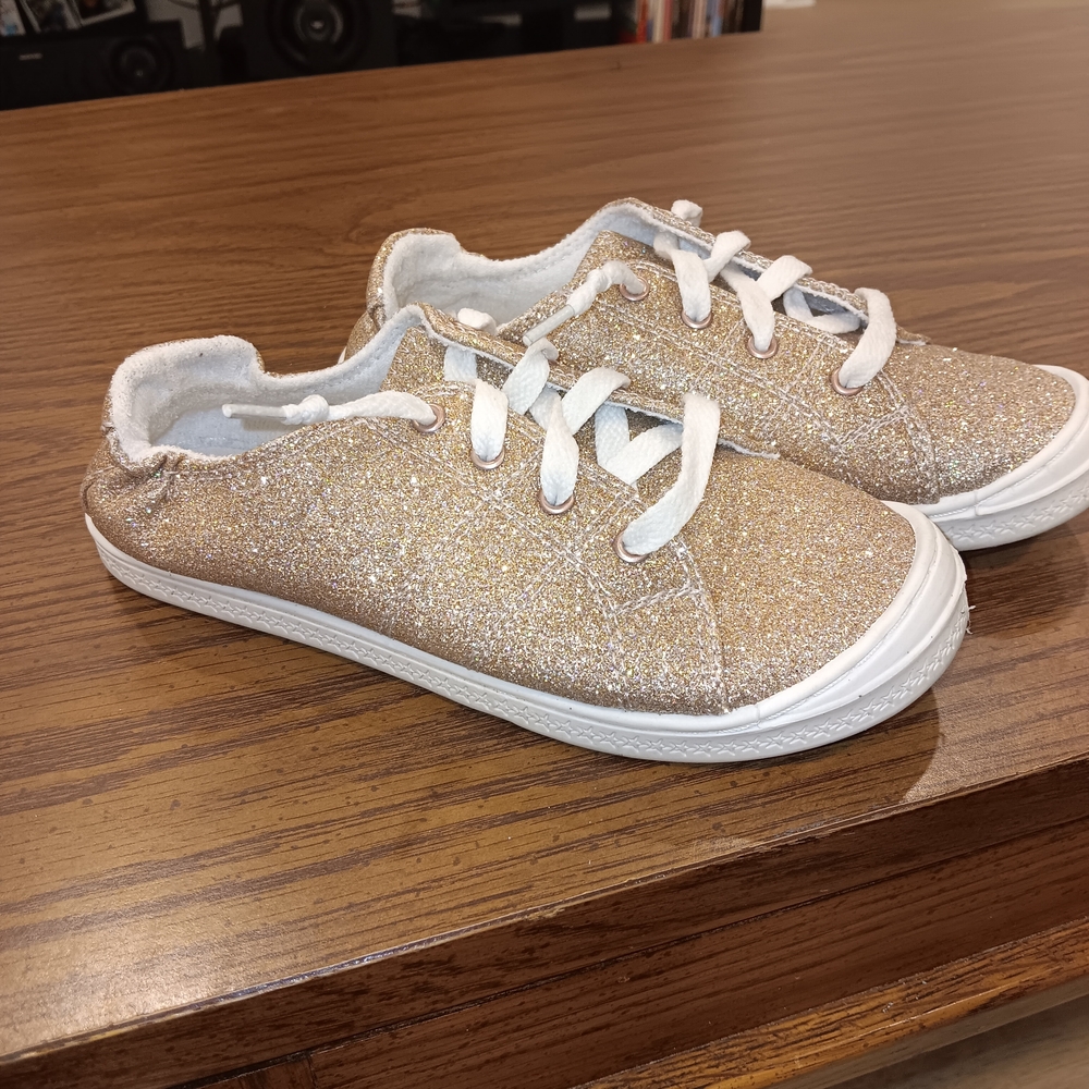 Wonder Nation Gold Glitter Kids Sneakers